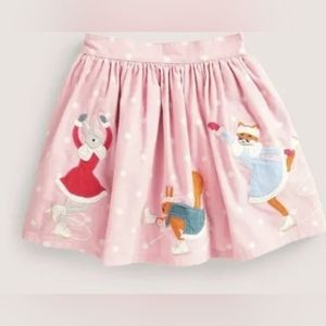 MINI BODEN Appliqué Corduroy Skirt in Ice Skating Animals In Pink Size 4-5